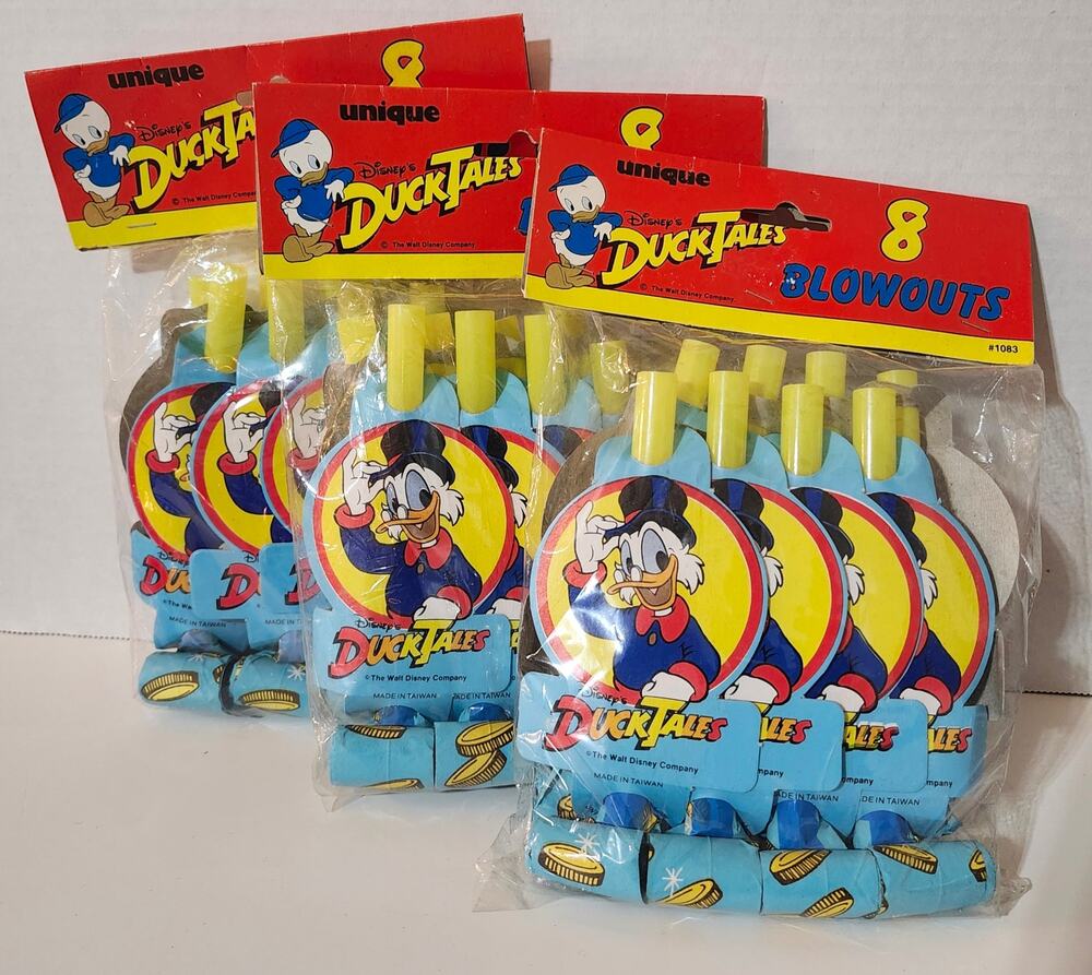 Vintage Disney DuckTales Party Blowouts Lot of 3 Sealed Packs 1980s Rare